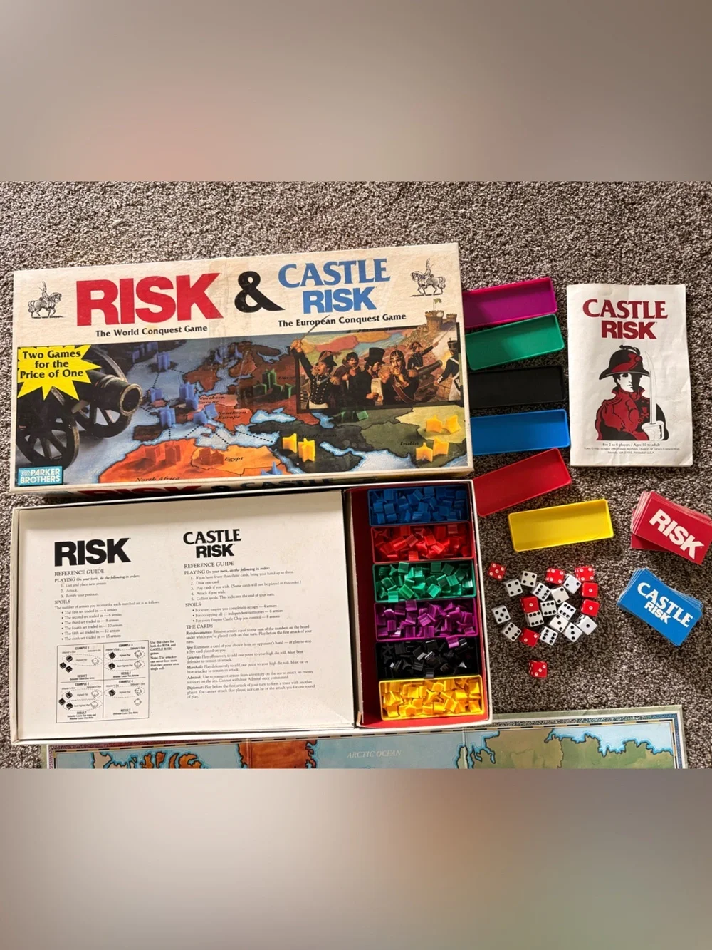 1990 Risk Board Game - Classic Strategy Family Game (Includes Castle Risk)